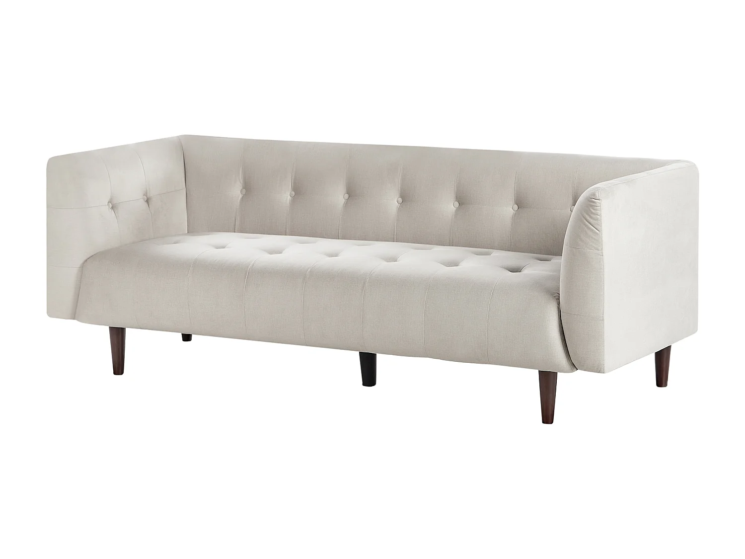 Sofa BYSKE Stoff Hellbeige 3-Sitzer