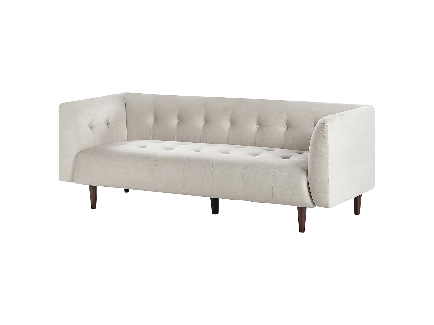 Sofa BYSKE Stoff Hellbeige 3-Sitzer