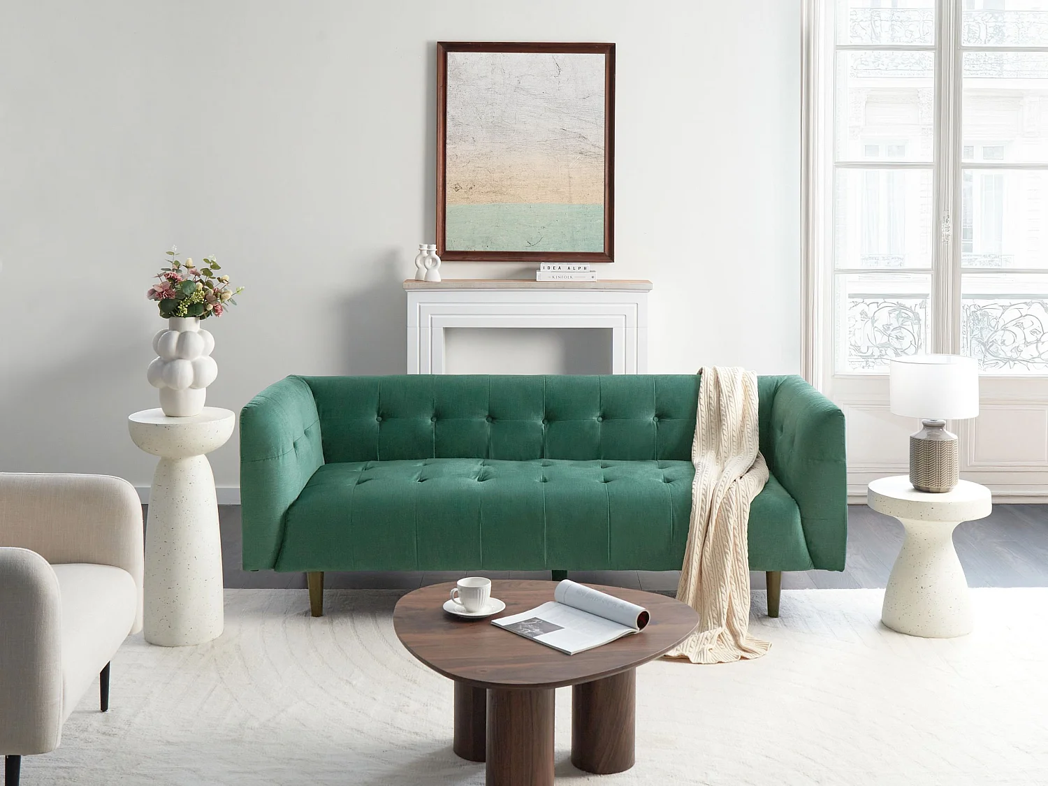 Sofa BYSKE Stoff Grün 3-Sitzer