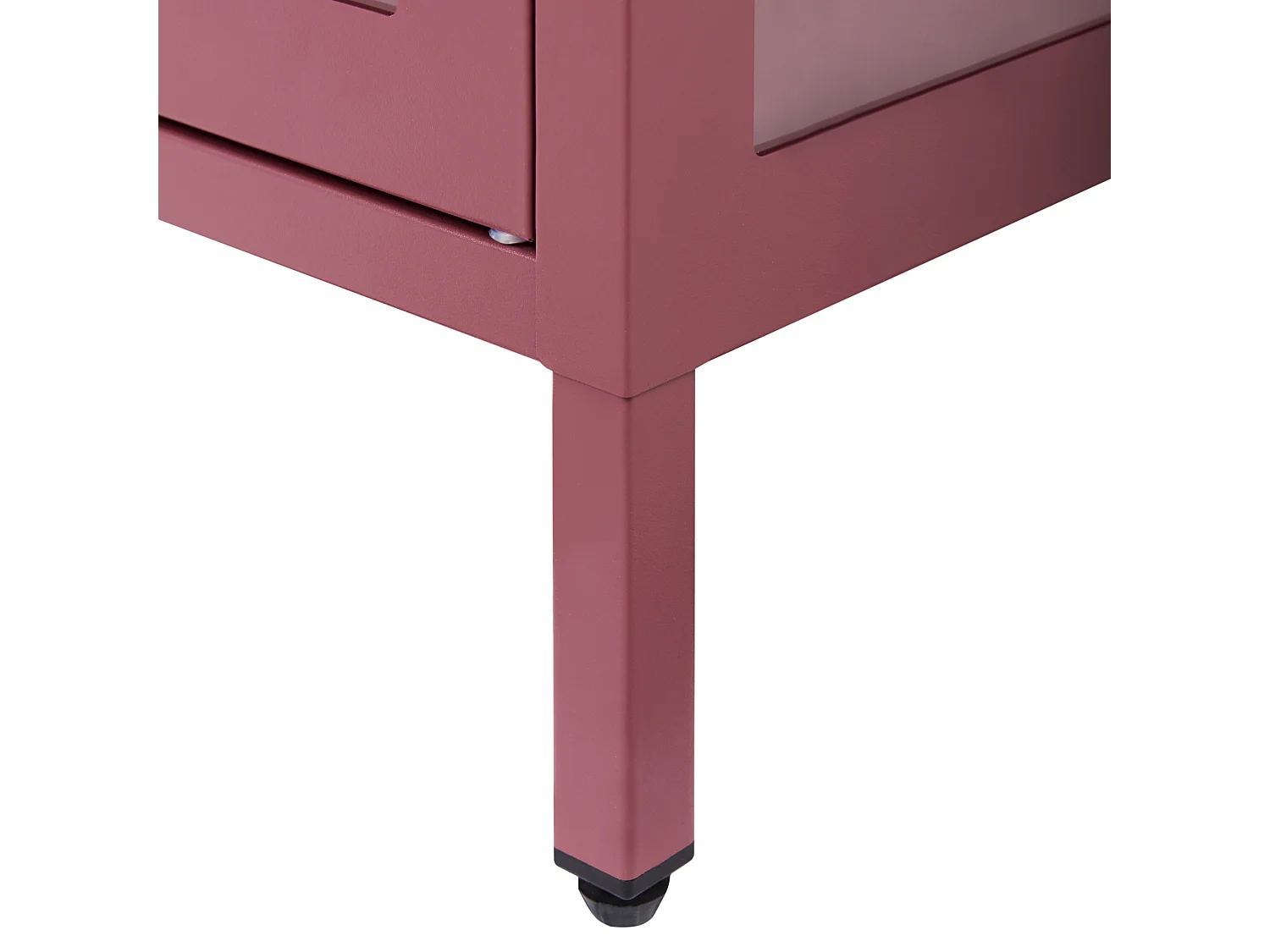 Buffet avec vitrine en verre NEWPORT Métal 115 cm Rouge foncé