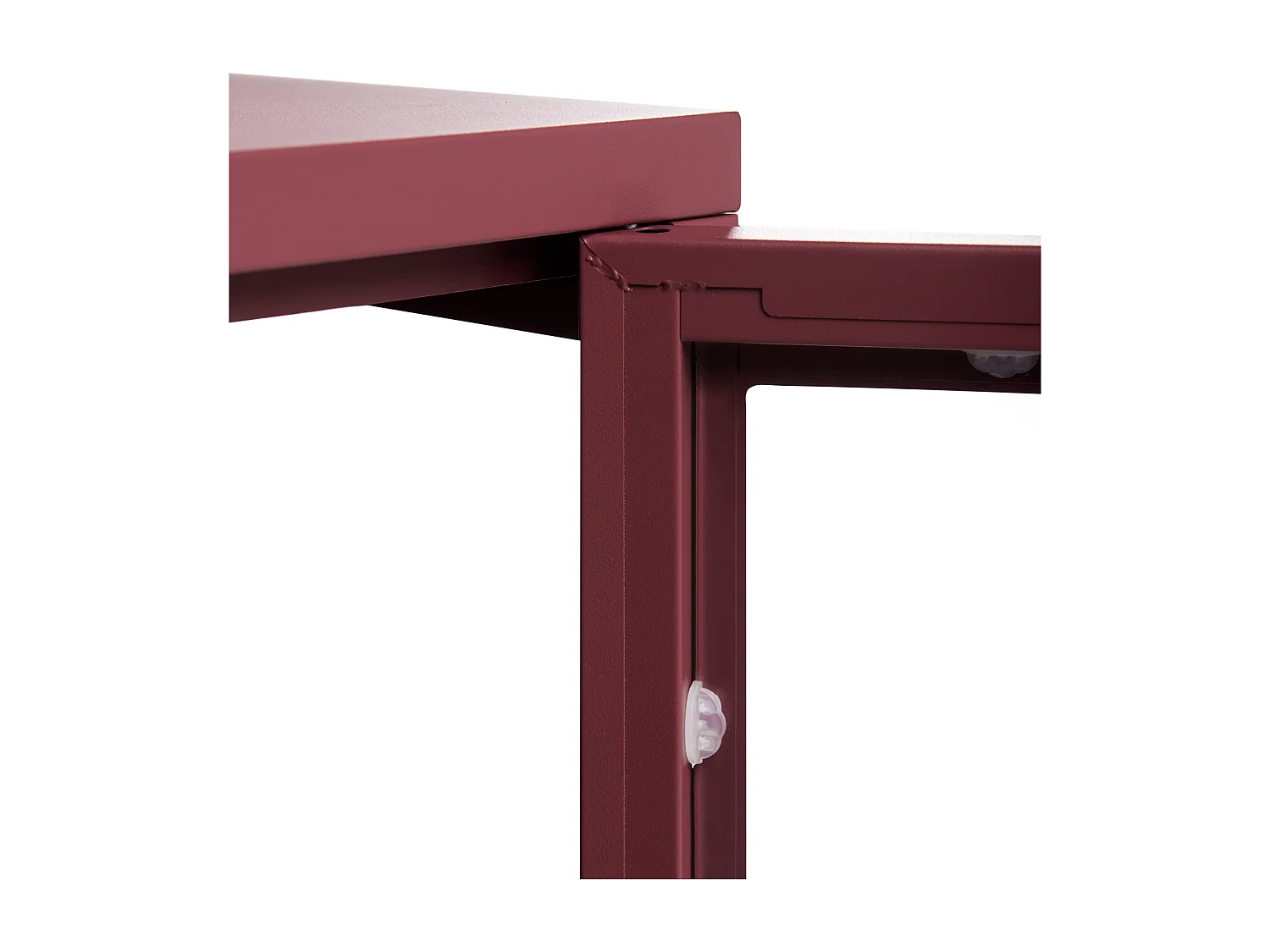 Buffet avec vitrine en verre NEWPORT Métal 115 cm Rouge foncé