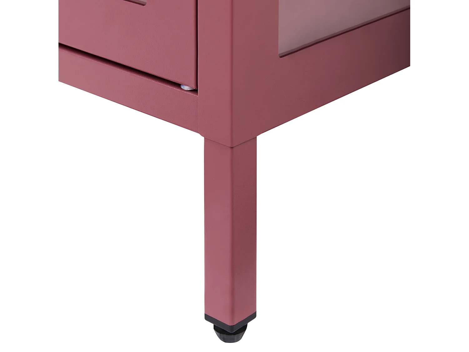 Buffet avec vitrine en verre NEWPORT Métal 115 cm Rouge foncé