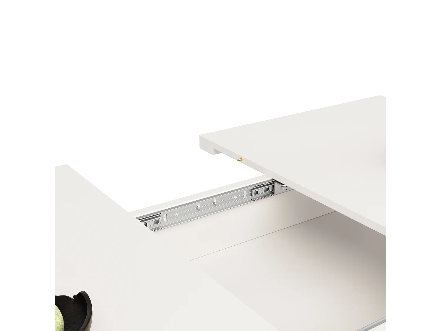 Ensemble table extensible avec 1 porte + 4 chaises en velours gris - 110/140 x 80 x 75 cm - Bois MDF - Blanc