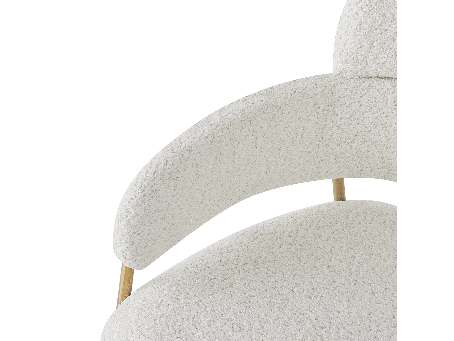 Conjunto de 6 sillas de comedor con respaldo y reposabrazos - 52 x 54 x 77 cm - Patas de terciopelo y oro - Beige