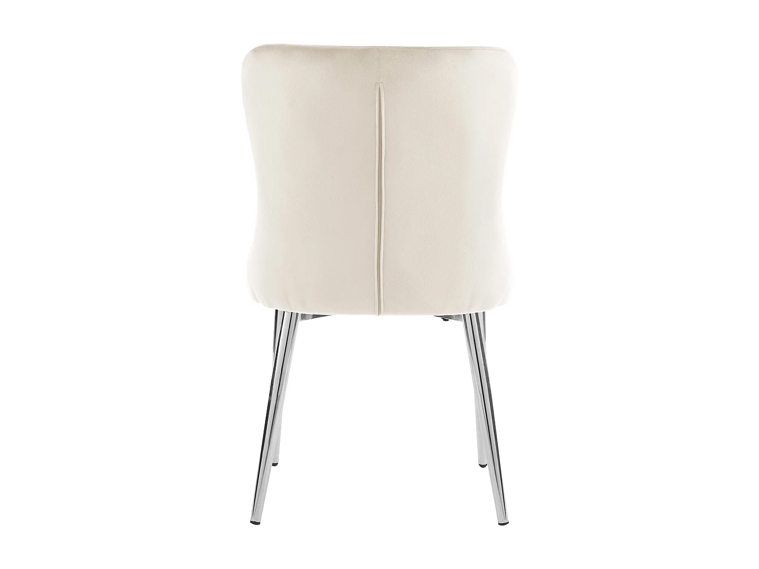 Lot de 2 chaises de salle à manger sans accoudoirs - 50 x 63 x 86 cm - Velours et pieds en fer argenté - Blanc