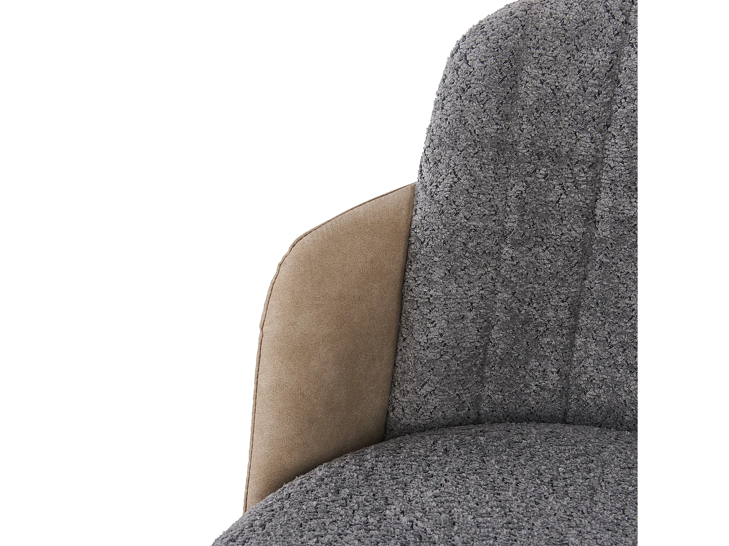 Set van 4 eetkamerstoelen met armleuningen - 57 x 58 x 76,5 cm - Fluweel en metalen poten - Grijs