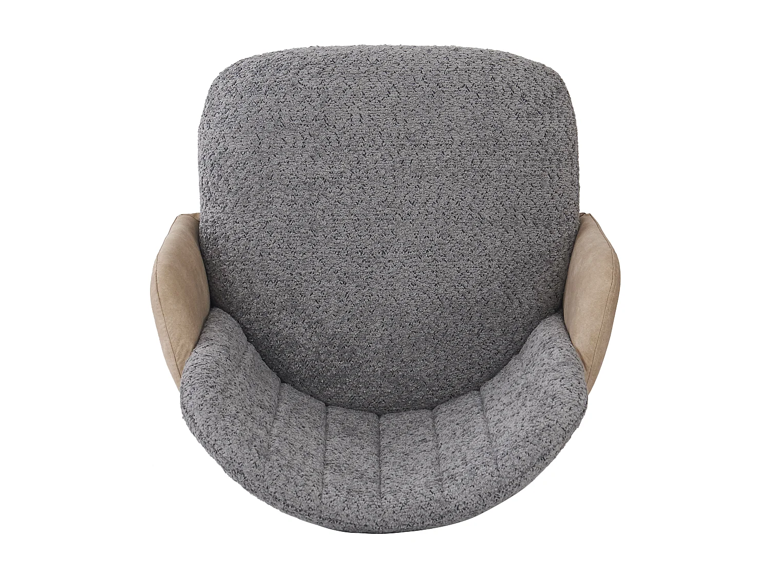 Set van 4 eetkamerstoelen met armleuningen - 57 x 58 x 76,5 cm - Fluweel en metalen poten - Grijs