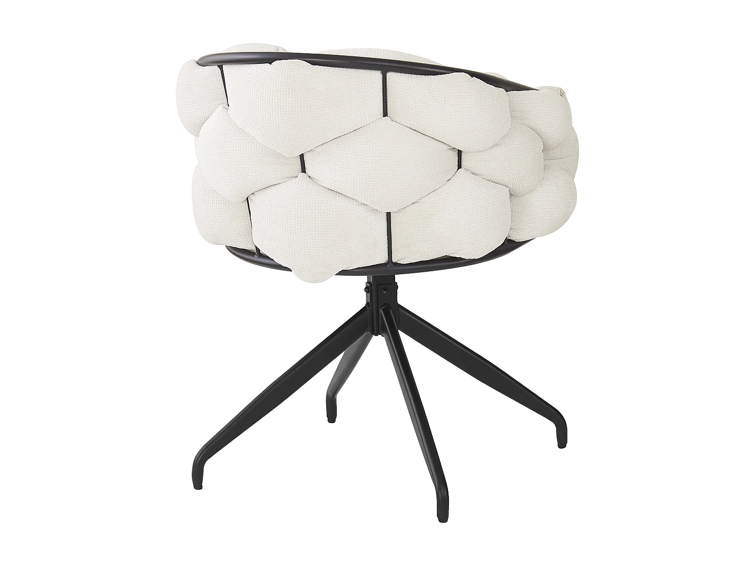 Lot de 4 chaises de salle à manger pivotantes - 61 x 59 x 77.5 cm - Velours et pieds en fer - Beige + noir