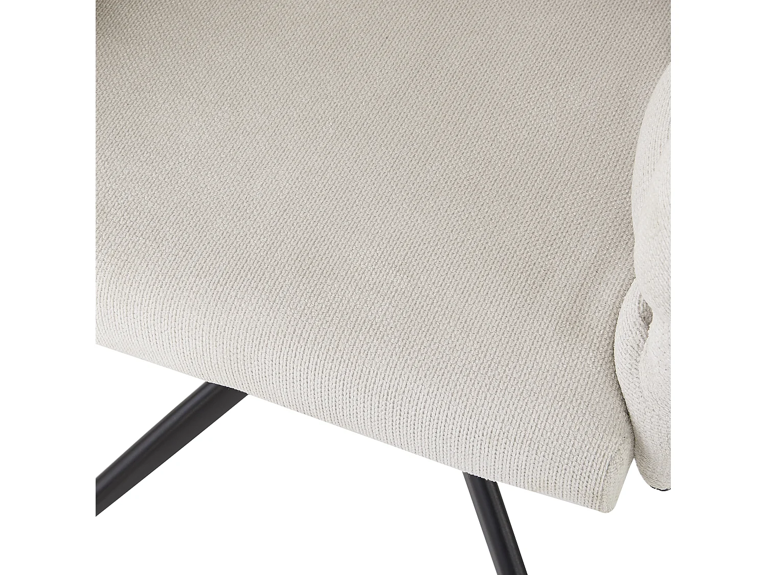 Lot de 2 chaises de salle à manger pivotantes - 61 x 59 x 77.5 cm - Velours et pieds en fer - Beige + noir