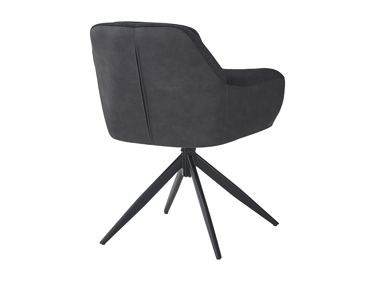 Lot de 6 chaises de salle à manger pivotantes avec dossier et accoudoirs - 60 x 61 x 81.5 cm - Velours - Noir