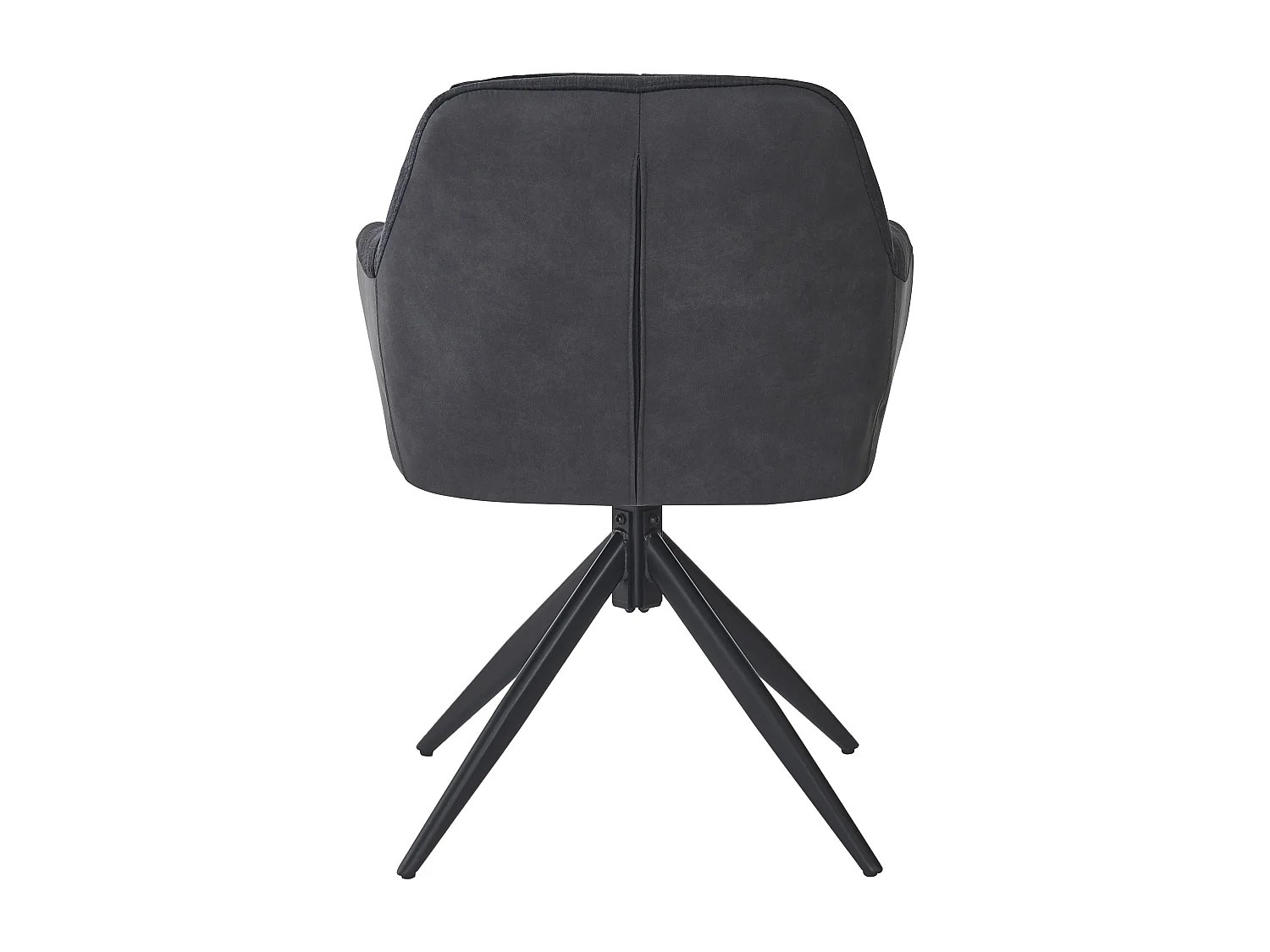 Lot de 6 chaises de salle à manger pivotantes avec dossier et accoudoirs - 60 x 61 x 81.5 cm - Velours - Noir