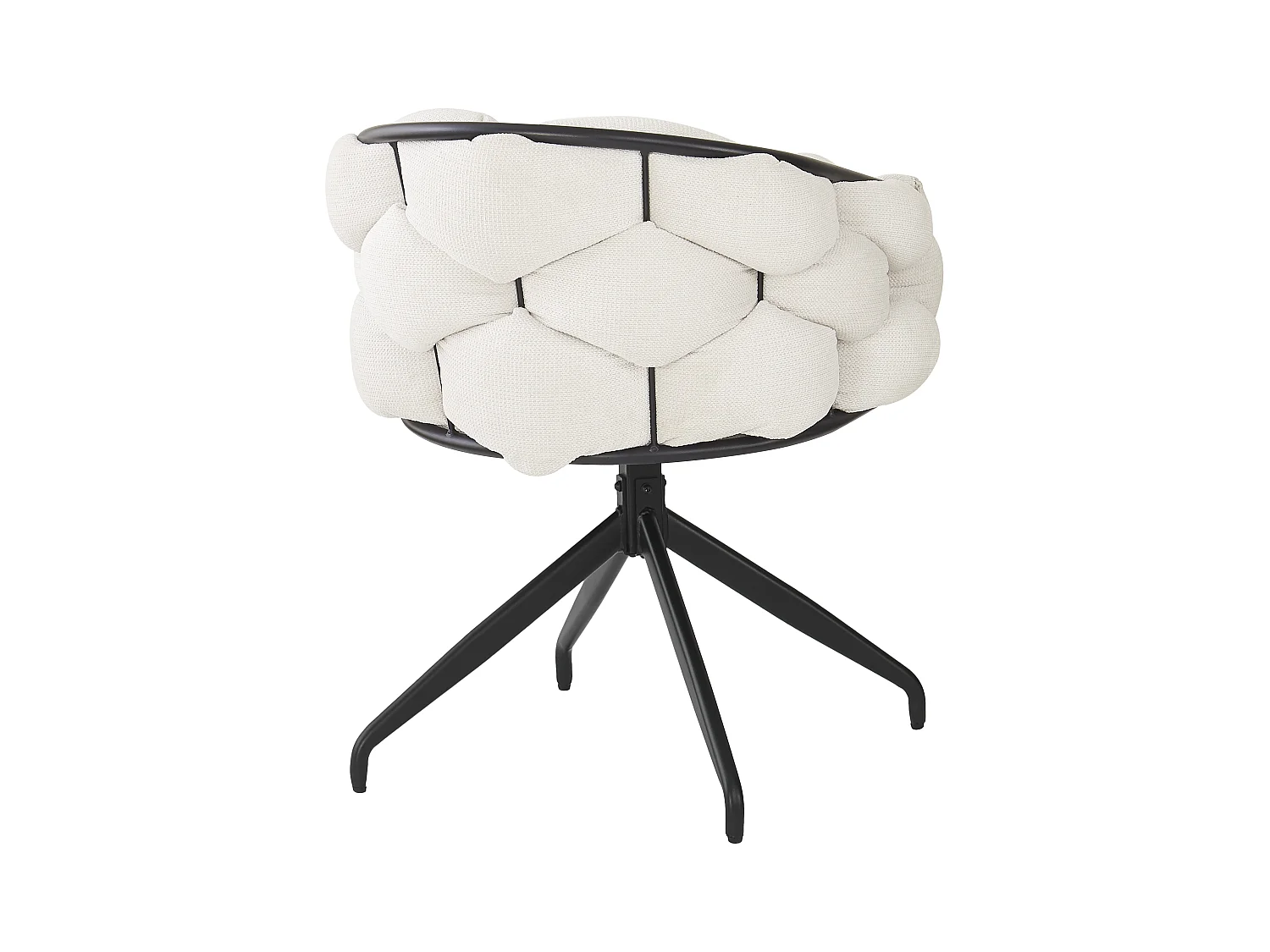 Lot de 6 chaises de salle à manger pivotantes - 61 x 59 x 77.5 cm - Velours et pieds en fer - Beige + noir