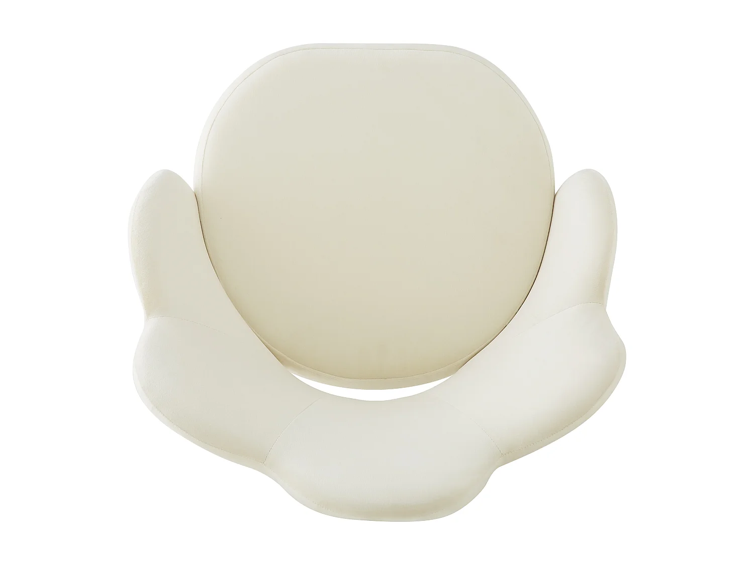 Conjunto de 4 cadeiras de jantar - 50 x 46,5 x 85 cm - Veludo e pernas de ferro galvanizado dourado - Design floral - Bege