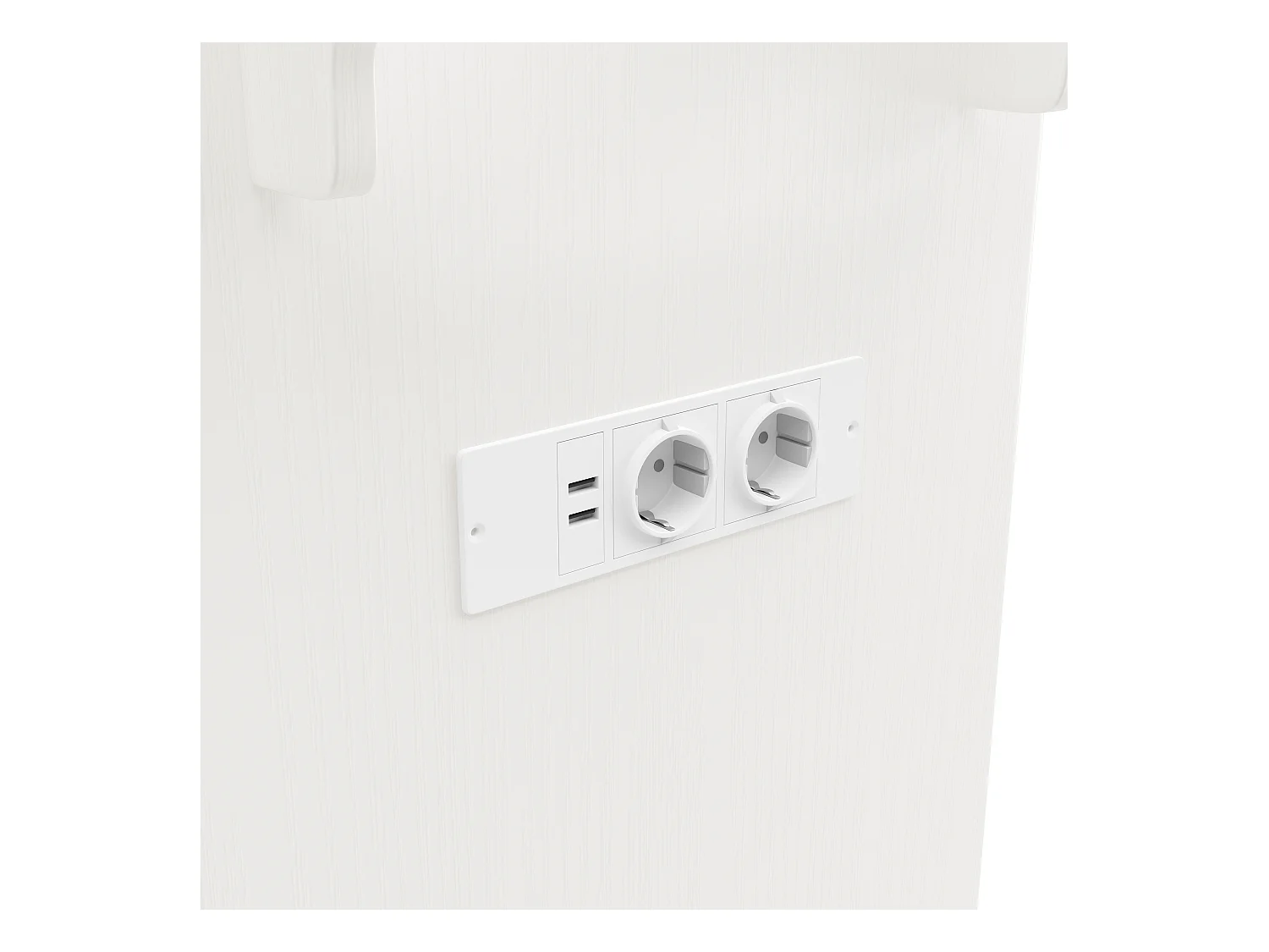 Mobilna wyspa kuchenna z 2 drzwiami, 2 szufladami i 4 uchwytami na butelki - Rozkładany blat - 131,5x43(76)x90,7cm - MDF - Biały i naturalny