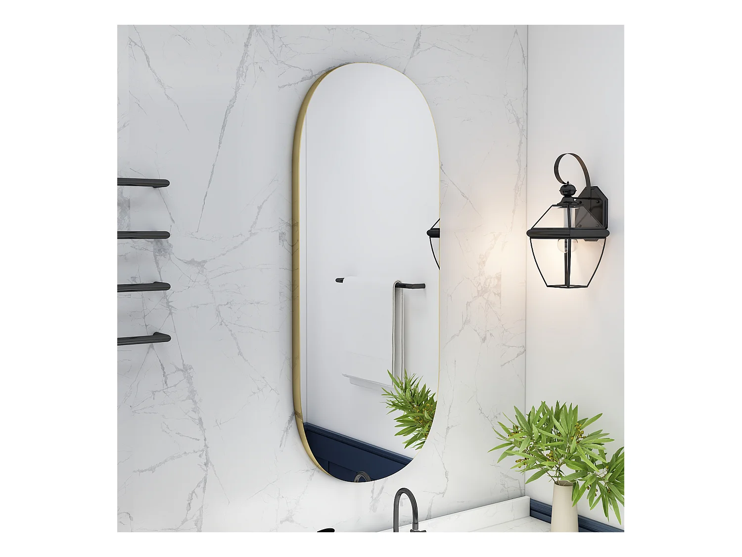 Spiegel Logi Oval 85x45cm