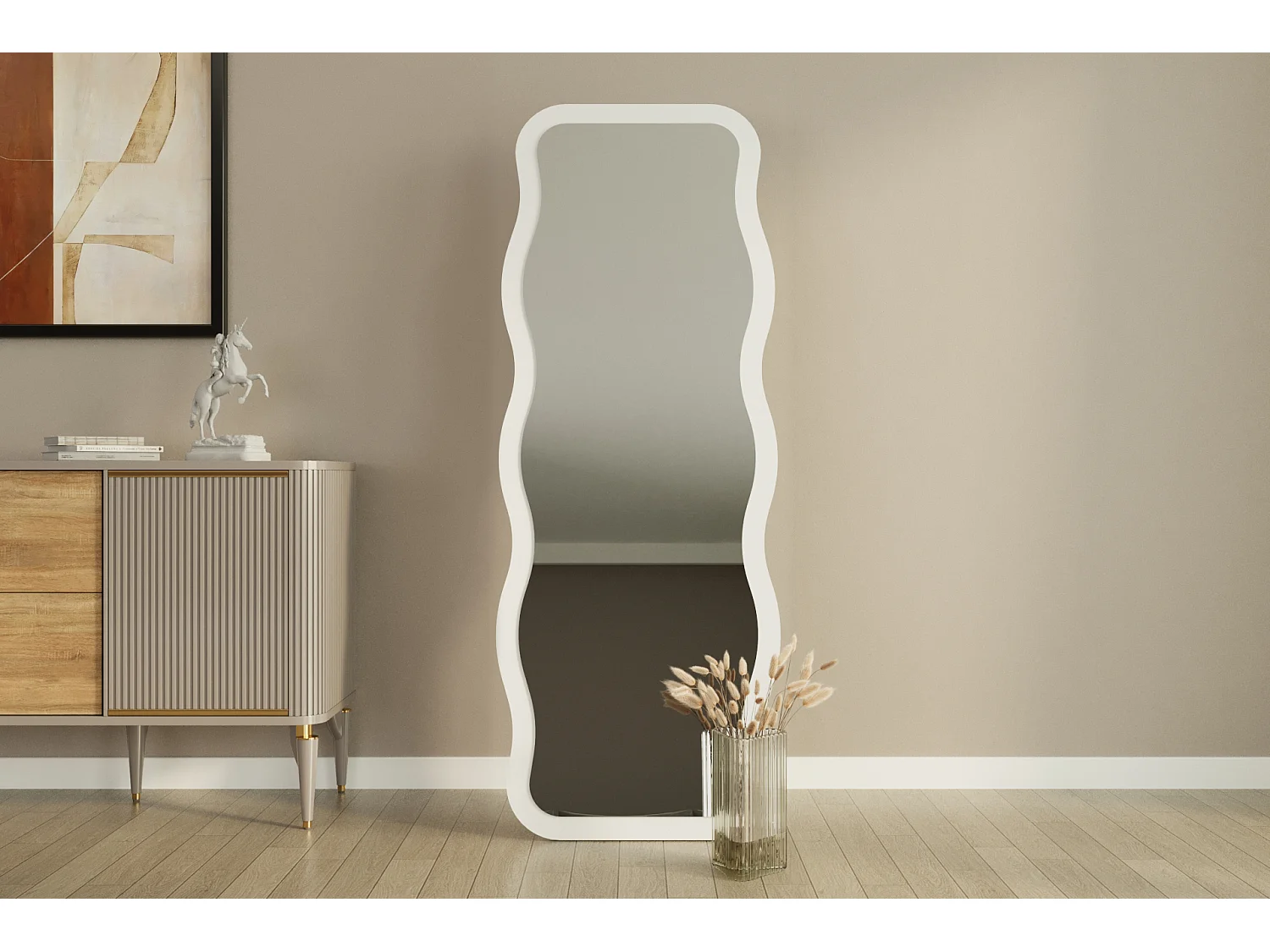 Spiegel Arol Wellig Weiß 160x50 cm