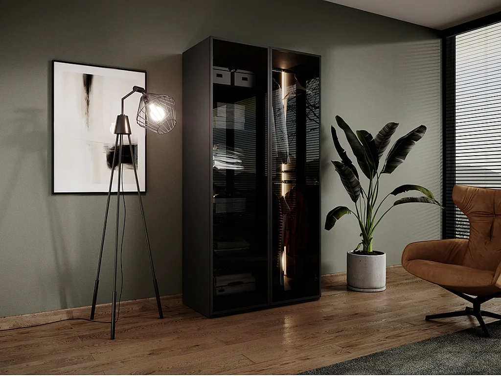 Roupeiro AMBIHOME LOFT 03 - Preto, C104 x P51 x A200cm