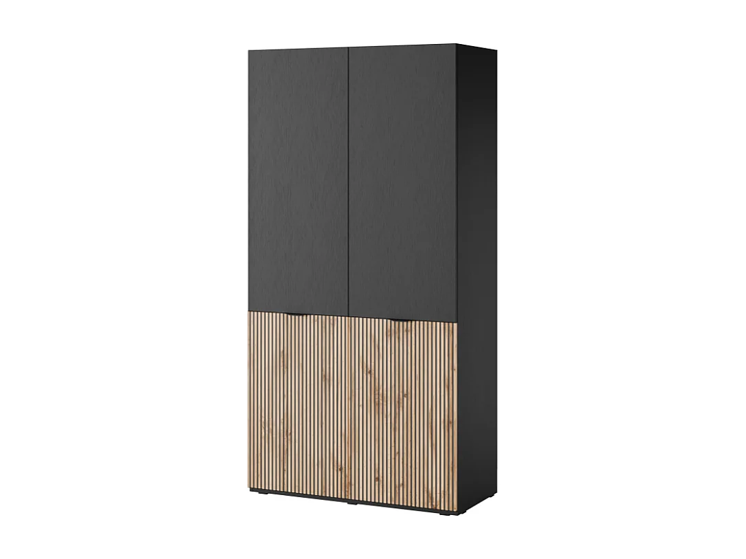 Roupeiro AMBIHOME LOFT 01 - Preto/Carvalho Wotan, C101 x P51 x A200cm