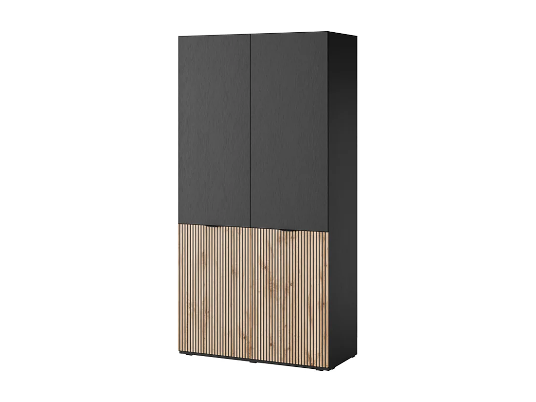 Roupeiro AMBIHOME LOFT 01 - Preto/Carvalho Wotan, C101 x P51 x A200cm