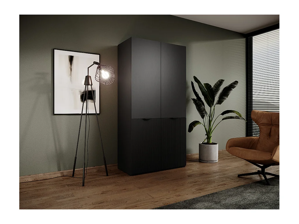 Roupeiro AMBIHOME LOFT 01 - Preto, C101 x P51 x A200cm