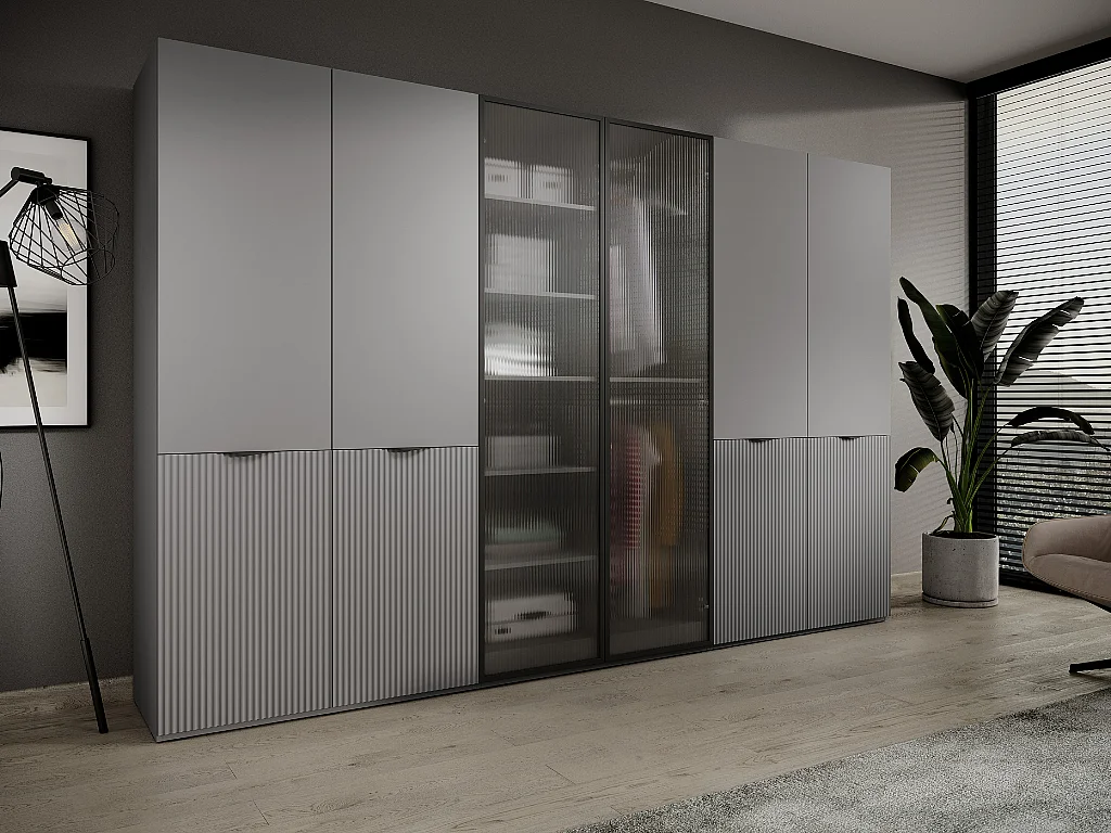 Roupeiro AMBIHOME LOFT 02 - Cinza, C101 x P51 x A200cm