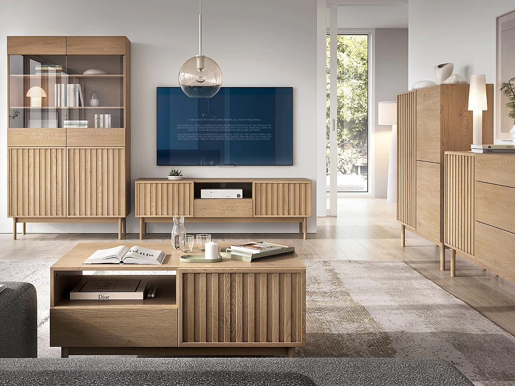 Vitrine AMBIHOME SAROSI - Carvalho, C106 x P37 x A183cm