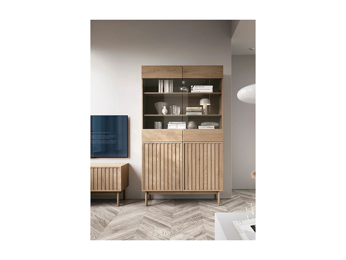 Vitrine AMBIHOME SAROSI - Carvalho, C106 x P37 x A183cm