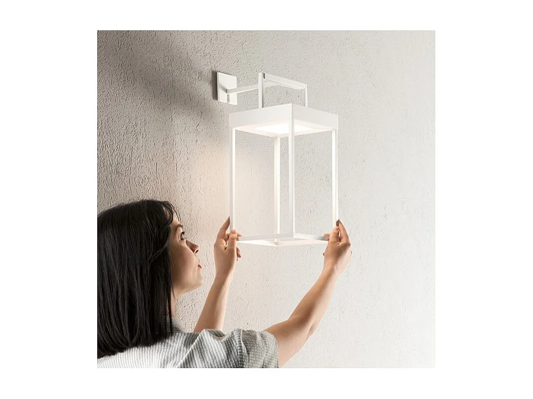 Lampe de table solaire et rechargeable CAGE de Perenz Blanc Mat H50cm