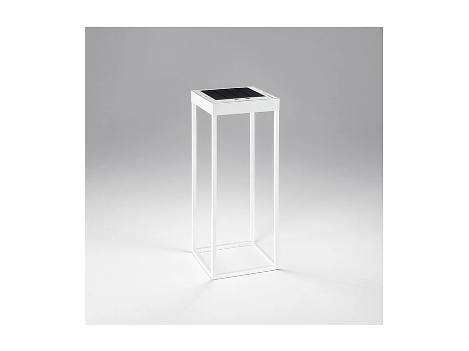 CAGE zonne- en oplaadbare tafellamp van Perenz Matt White H50cm