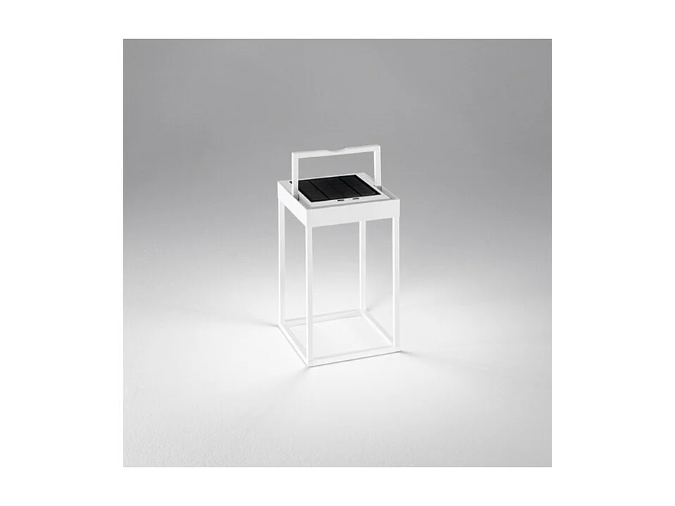 Lampe de table solaire et rechargeable CAGE de Perenz Blanc Mat H30cm