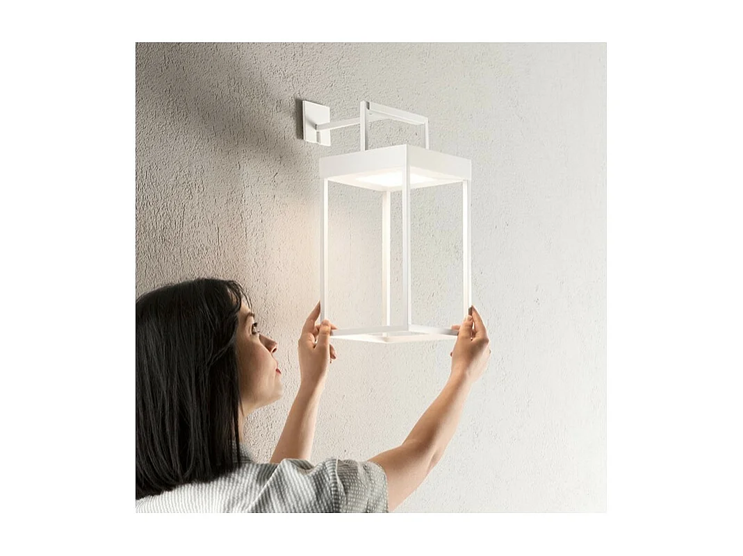 Lampe de table solaire et rechargeable CAGE de Perenz Blanc Mat H30cm