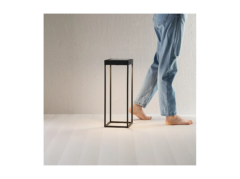 Solar- und wiederaufladbare Tischleuchte CAGE von Perenz Dunkelgrau H50cm