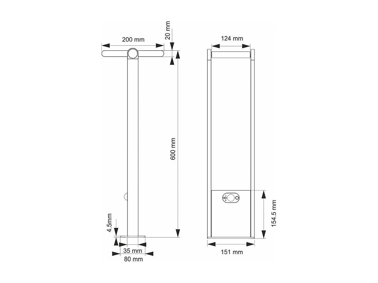 POPA - Witte zonne-energie spot 60 cm 4000K Beneito Faure tuinlamp