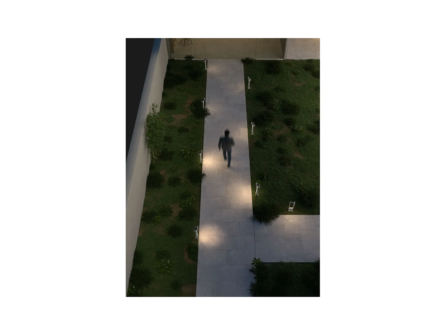 POPA Spot à énergie solaire blanc 60 cm 4000K Luminaire de jardin Beneito Faure