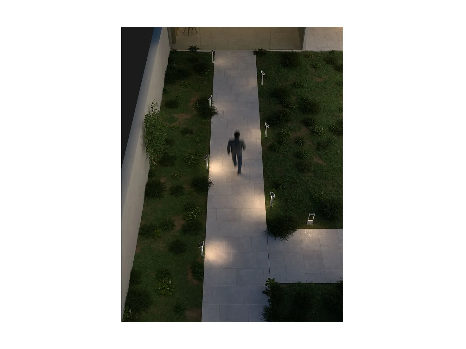 POPA Spot à énergie solaire blanc 60 cm 4000K Luminaire de jardin Beneito Faure