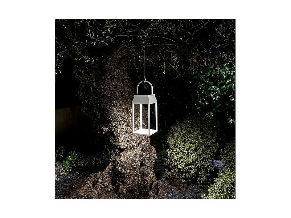 Lampe solaire et rechargeable intérieur/extérieur LANTERNA par Perenz Blanc Mat