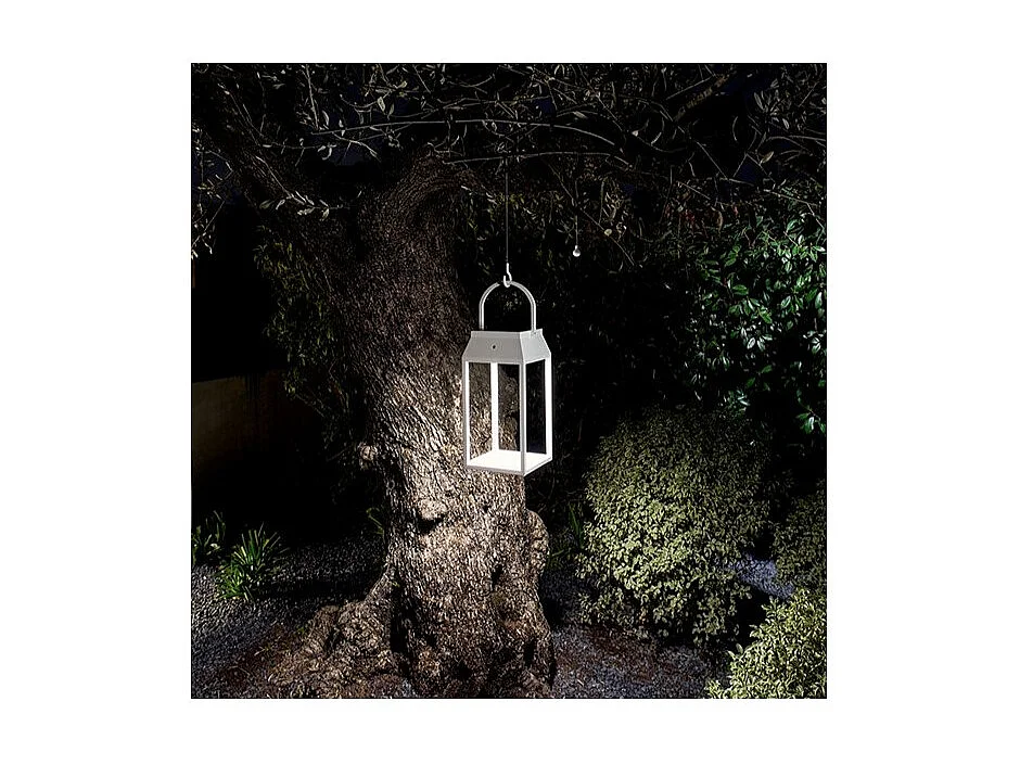 Solar- en oplaadbare binnen-/buitenlamp LANTERNA van Perenz Matt White