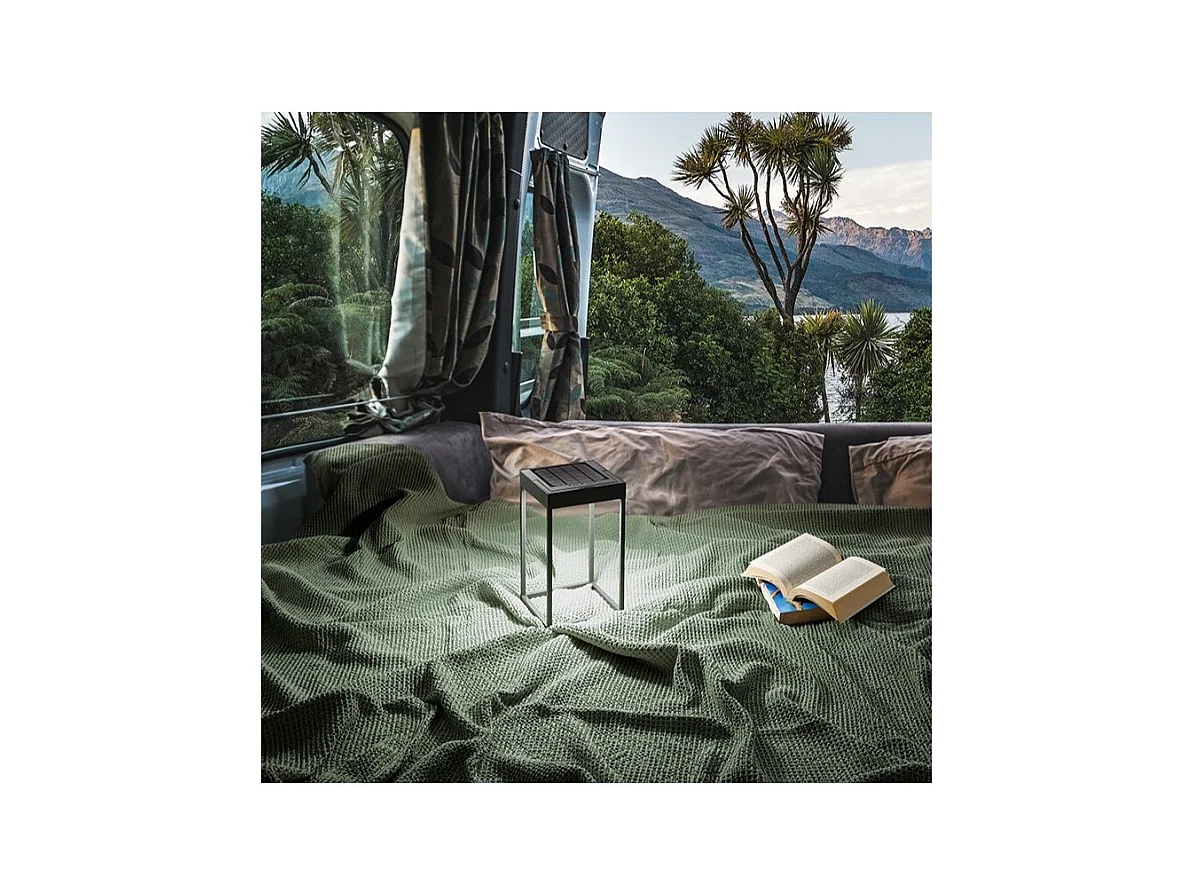 Lampe de table solaire et rechargeable CAGE par Perenz Gris Foncé H30cm