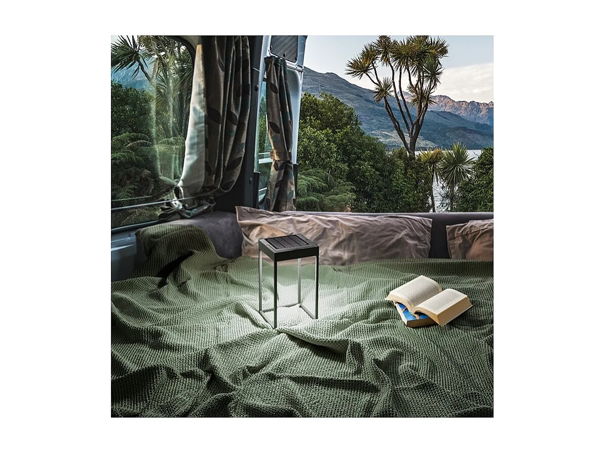 Lampe de table solaire et rechargeable CAGE par Perenz Gris Foncé H30cm