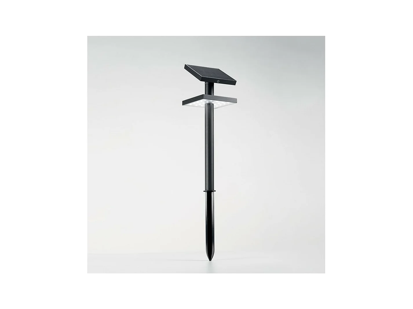 Poteau SOLAIRE en aluminium avec panneau solaire orientable et capteur crépusculaire Graphite 3000k