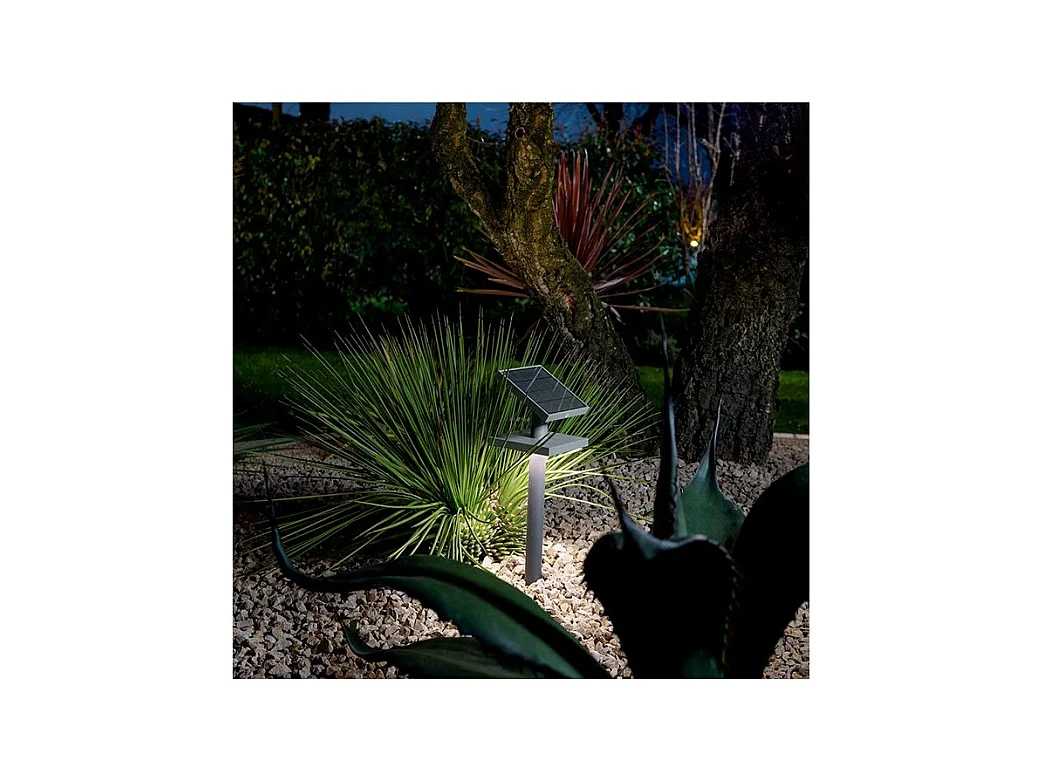 SOLAR aluminium paal met verstelbaar zonnepaneel en schemersensor - Grafiet 3000k