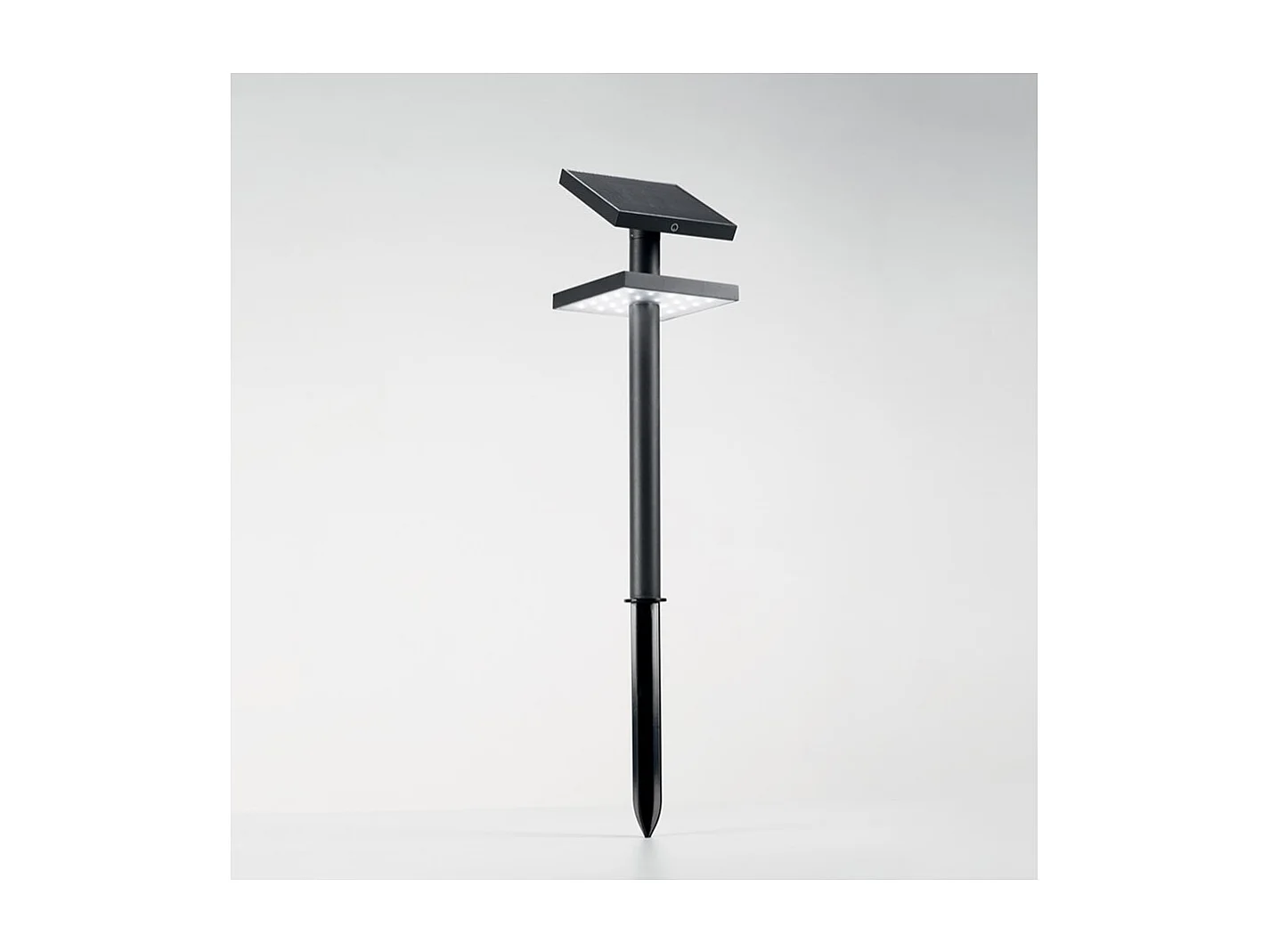 Poteau SOLAIRE en aluminium avec panneau solaire orientable et capteur crépusculaire Graphite 3000k