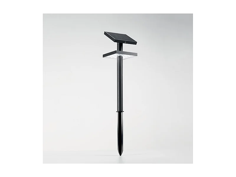 SOLAR-Aluminiummast mit verstellbarem Solarpanel und Dämmerungssensor - Graphit 3000 K