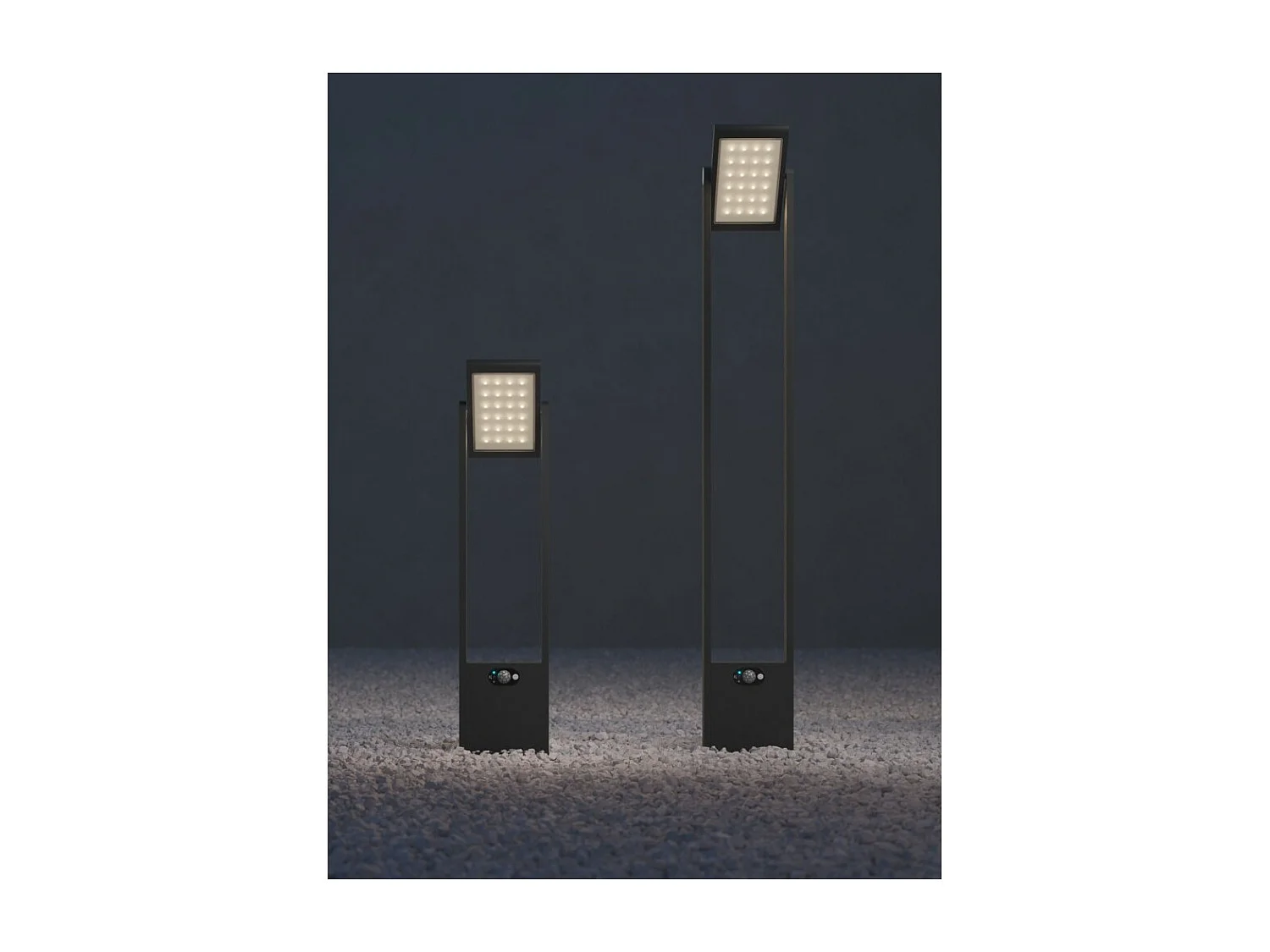 POPA Spot à énergie solaire noir 100 cm 4000K Luminaire de jardin Beneito Faure