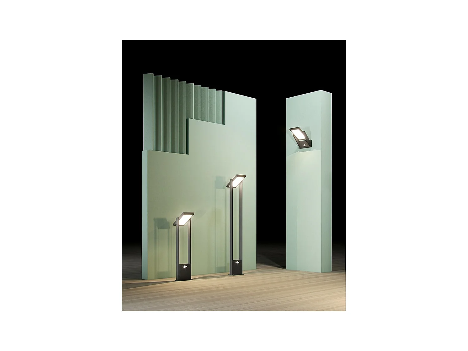 POPA Spot à énergie solaire noir 100 cm 4000K Luminaire de jardin Beneito Faure