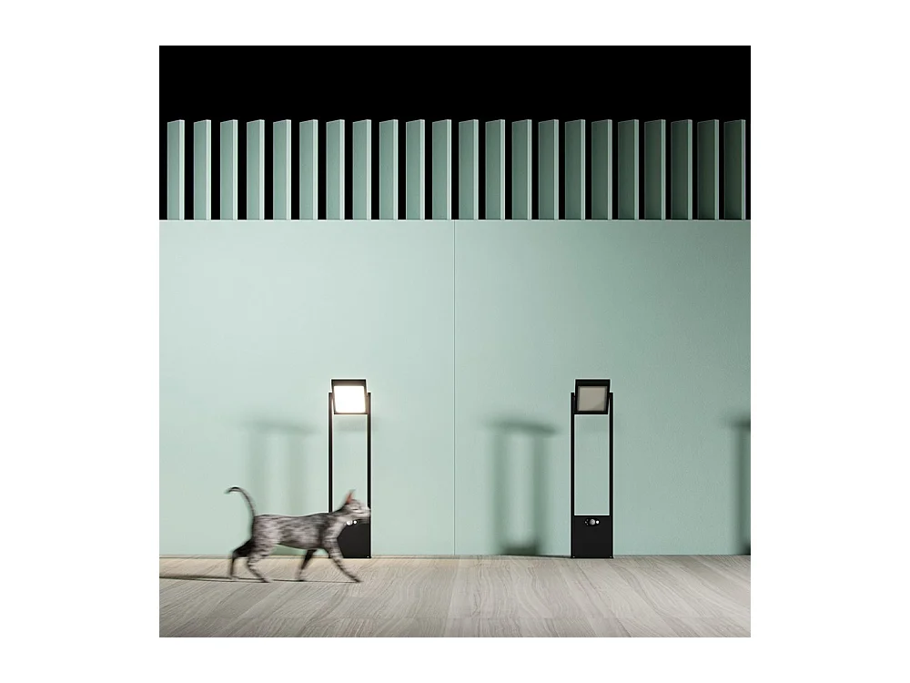 POPA Spot à énergie solaire noir 100 cm 4000K Luminaire de jardin Beneito Faure