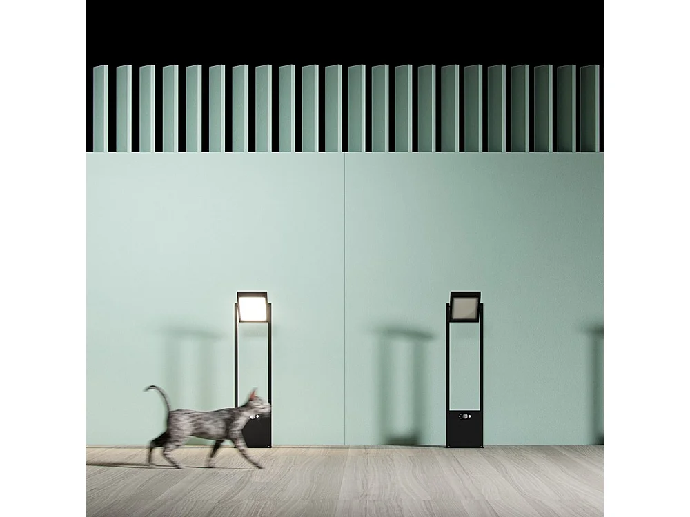 POPA Spot à énergie solaire noir 100 cm 4000K Luminaire de jardin Beneito Faure