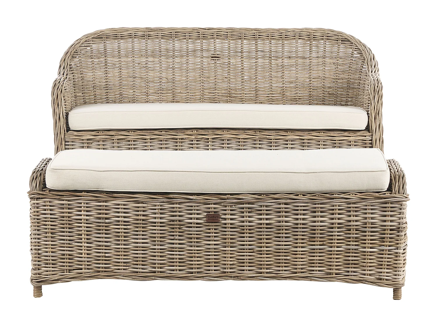 Sofa ogrodowa z otomaną dla 2 osób SUSUA Rattan Naturalny