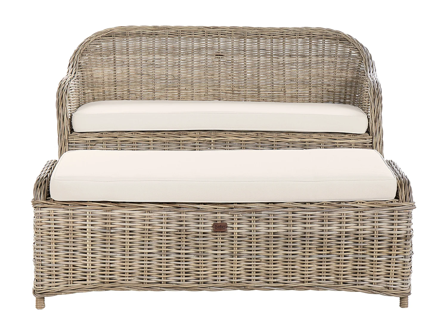 Gartensofa mit Ottomane 2-Sitzer SUSUA Rattan Naturfarben