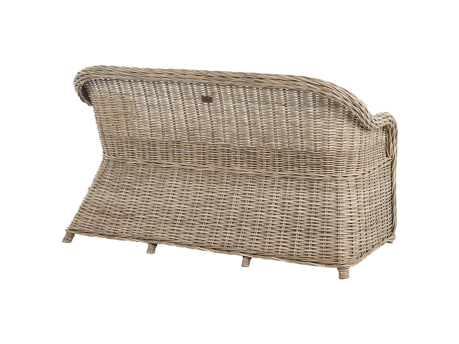 Canapé de jardin avec ottoman 2 places SUSUA Rotin Naturel